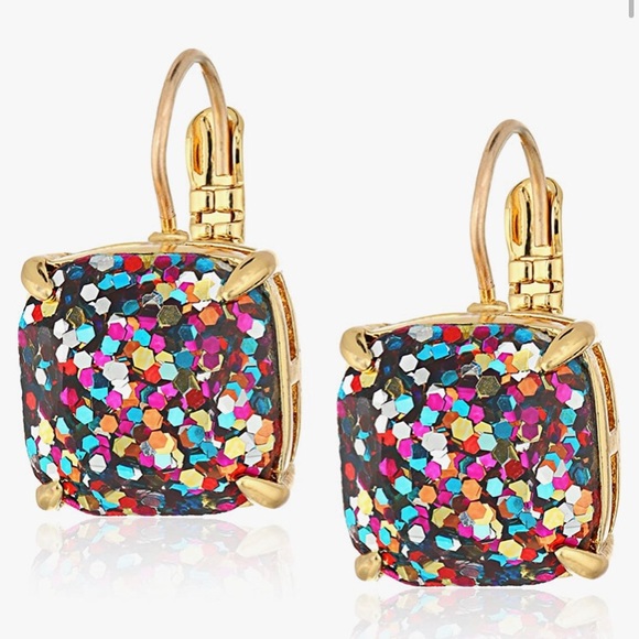 Kate Spade Lever Back Confetti Glitter Dangle Drop Earrings - Picture 2 of 3
